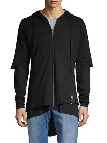 Ron Tomson High-low Cotton-blend Hoodie