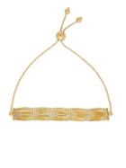 Saks Fifth Avenue 14k Pdc Yellow Gold Beaded Arrow Patterned Bracelet