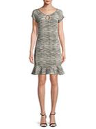 Max Studio Cap-sleeve Tweed Dress