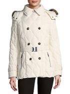 Cole Haan Hooded Diamond Quilted Coat