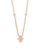 Casa Reale 14k Rose Gold Hamsa Diamondpendant Necklace