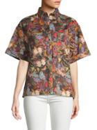 Valentino Butterfly-print Cotton Shirt