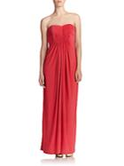 Laundry By Shelli Segal Strapless Jersey Pleated Gown