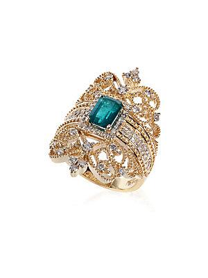 Effy Brasilica Emerald & Diamond 14k Gold Ring
