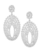 Saks Fifth Avenue Crystal Oval Chandelier Earrings
