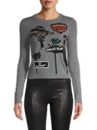 Alice + Olivia By Stacey Bendet Embroidered Wool-blend Sweater
