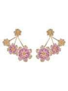 Eye Candy La Luxe Floral Goldtone & Crystal Statement Earrings