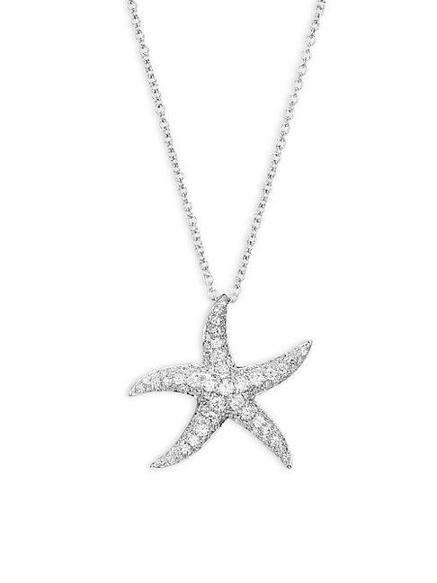 Effy 14k White Gold & Diamond Starfish Pendant Necklace