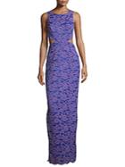 Nicole Miller Floral Embroidered Sleeveless Gown