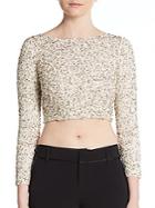 Alice + Olivia Lacey Beaded Crop Top