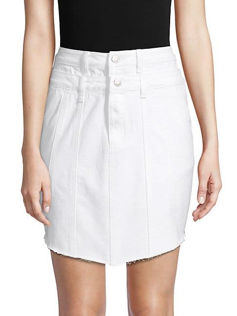Renvy Double-waistband Denim Skirt