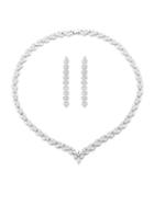 Eye Candy La Luxe Crystal Leaf Statement Necklace & Drop Earrings Set