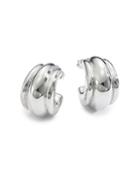 Saks Fifth Avenue Sterling Silver Fluted Hoop Earrings/.75