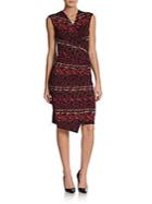 Adrianna Papell S/s Faux Wrap Dress