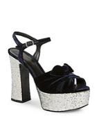 Yves Saint Laurent Candy Velvet & Glitter Platform Sandals