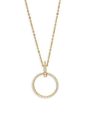 Adriana Orsini Eva Crystal Drop Circle Pendant Necklace