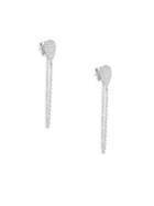 Saks Fifth Avenue Diamond And 14k White Gold Front-back Chain Earrings