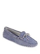 Tod's Checked Leather Boat Shoes