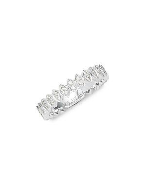 Ef Collection 14k White Gold Marquise Band Ring