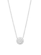 Diana M Jewels Bridal 14k White Gold & 0.99 Tcw Diamond Circle Pendant Necklace