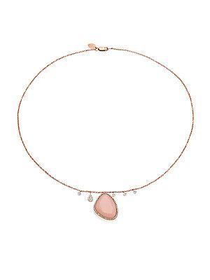 Meira T Pink Sapphire & Diamond 14k Rose Gold Necklace