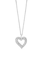 Effy 925 Sterling Silver And Diamond Heart Pendant Necklace