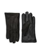 Ugg Wrangle Leather Faux Fur-lined Touchscreen Gloves