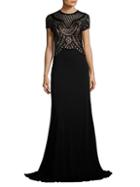 Theia Beaded Jersey Gown