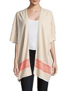 Leo And Sage Cotton Striped Open-front Cardigan