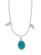 Natasha Winged Pendant Necklace/blue