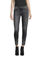 7 For All Mankind Embellished Cropped Skinny Jeans