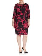 Adrianna Papell, Plus Size Abstract Floral-print Dress