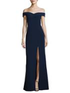 Adrianna Papell Off-the-shoulder Crepe Gown