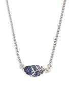 John Hardy Blue Sapphire & Sterling Silver Leaf Pendant Necklace