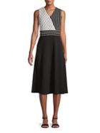 Calvin Klein Collection Sleeveless Striped A-line Dress