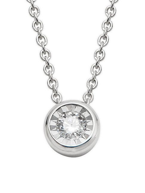 Saks Fifth Avenue 14k White Gold & Diamond Circle Pendant Necklace