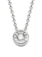 Saks Fifth Avenue 14k White Gold & Diamond Circle Pendant Necklace