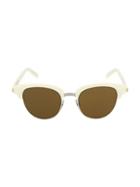Saint Laurent 49mm Ivory Round Core Clubmaster Sunglasses