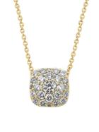 Effy 14k Yellow Gold & Diamond Square Pendant Necklace