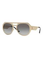 Versace 60mm Textured Aviator Sunglasses