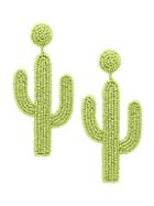 Kenneth Jay Lane Beaded Cactus Drop Earrings