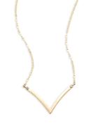 Lana Jewelry 14k Edge Pendant Necklace