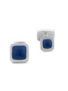 Zegna Square Lapis Sterling Silver Cufflinks