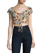 Lucca Couture Lace Up Crop Top
