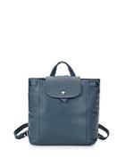 Longchamp Square Leather Backpack