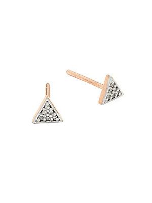 Adornia 14k Rose Gold & Diamond Triangle Waverly Stud Earrings