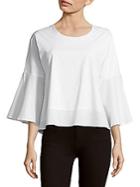 Lucca Couture Three-quarter-sleeve Solid Top