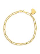 Saks Fifth Avenue 14k Yellow Gold Heart Dangle Long Link Bracelet