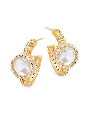 Freida Rothman Crystal Hoop Earrings
