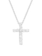 Saks Fifth Avenue Cross 14k White Gold & Diamond Pendant Necklace